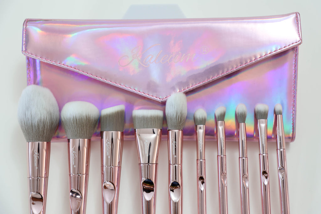 Achieve Flawless Beauty with Our Vegan and Cruelty-Free Rose Gold 10-Piece Brush Set